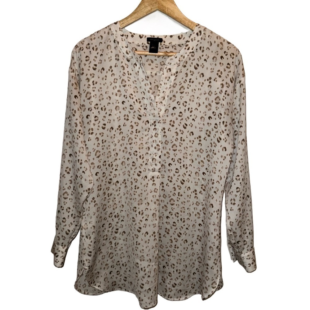Ann Taylor Animal Leopard Print Top Size Small